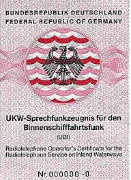 UBI Sprechfunkzeugnis Binnen